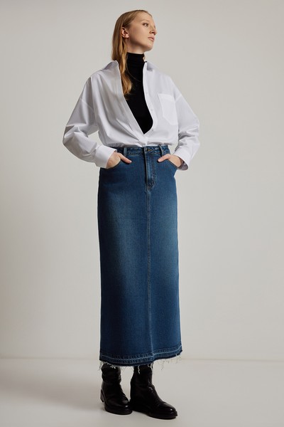 Джинсовая юбка VASSA CODE, пол женский, цвет синий