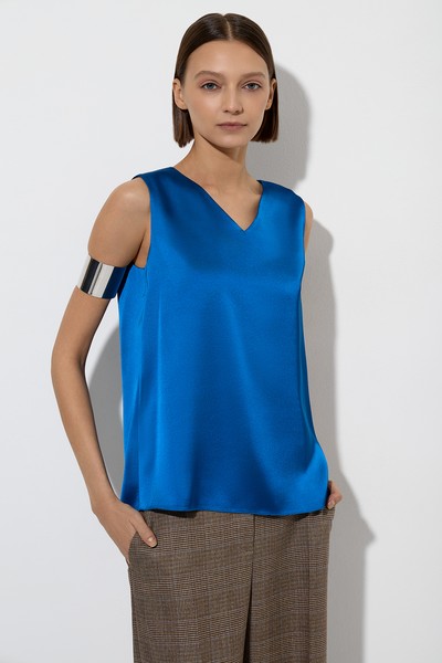 Блузка VASSA&Co, пол женский, цвет синий
