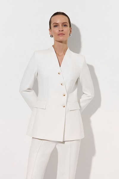 Жакет с асимметричным бортом VASSA&Co, пол женский, цвет белый