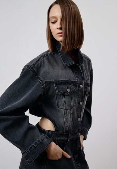 Платье из денима VASSA CODE, пол женский, цвет серый