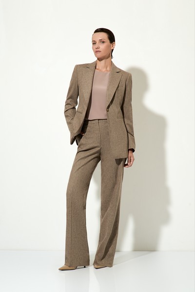 Брюки прямого кроя из полушерсти VASSA&Co, пол женский, цвет коричневый