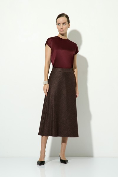 Блузка атласная бордовая VASSA&Co, пол женский, цвет красный