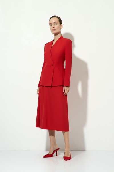 Юбка красного цвета VASSA&Co, пол женский, цвет красный