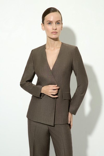 Жакет с асимметричным бортом VASSA&Co, пол женский, цвет коричневый