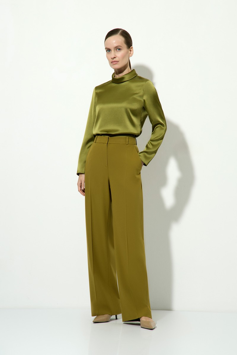 Блузка с длинным рукавом VASSA&Co, пол женский, цвет хаки