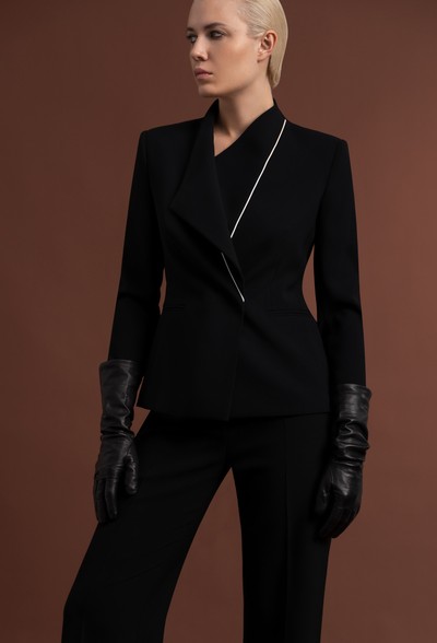 Жакет с контрастным кантом VASSA&Co, пол женский, цвет черный