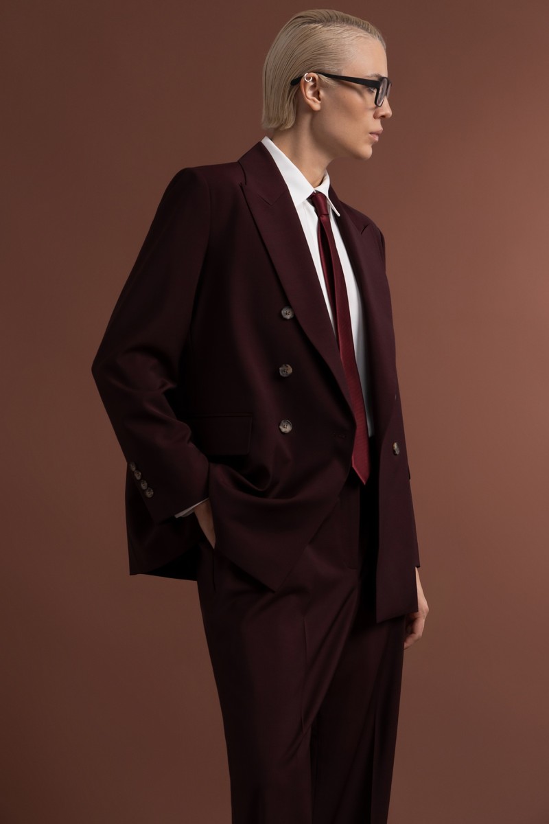 Жакет двубортный VASSA&Co, пол женский, цвет бордовый