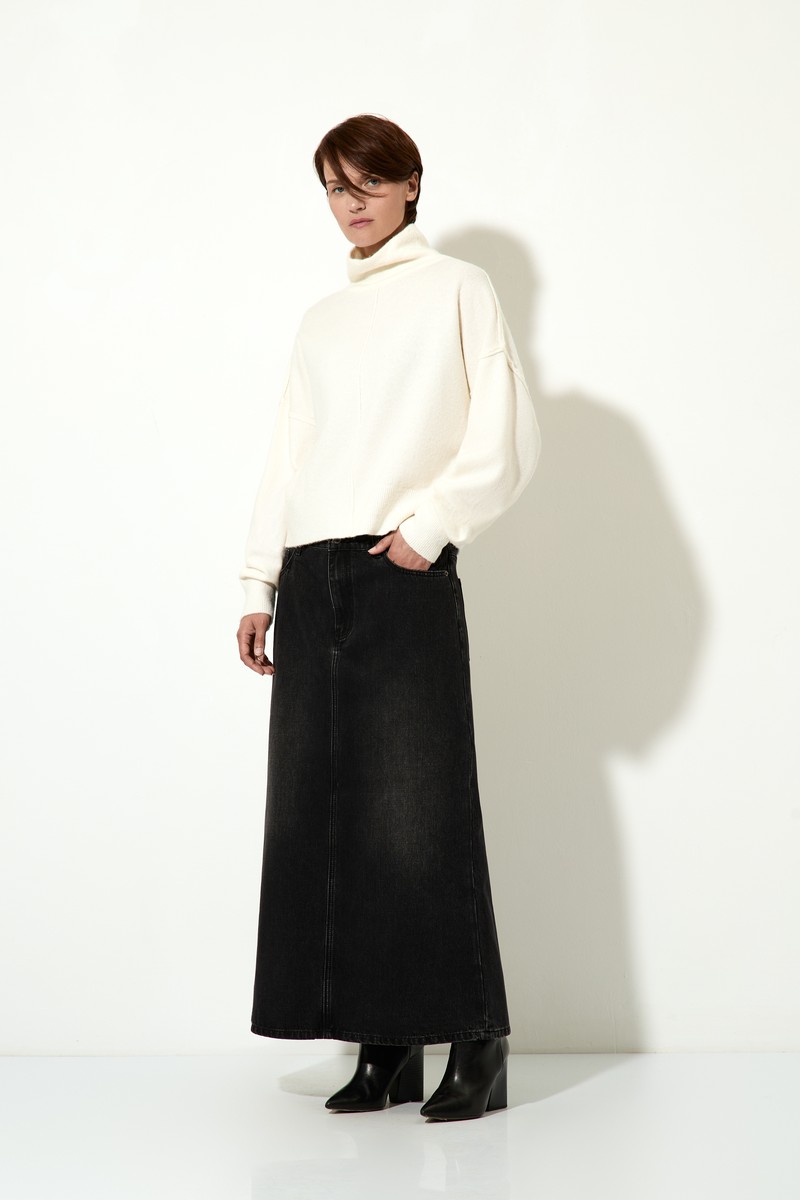 Джинсовая юбка VASSA CODE, пол женский, цвет серый