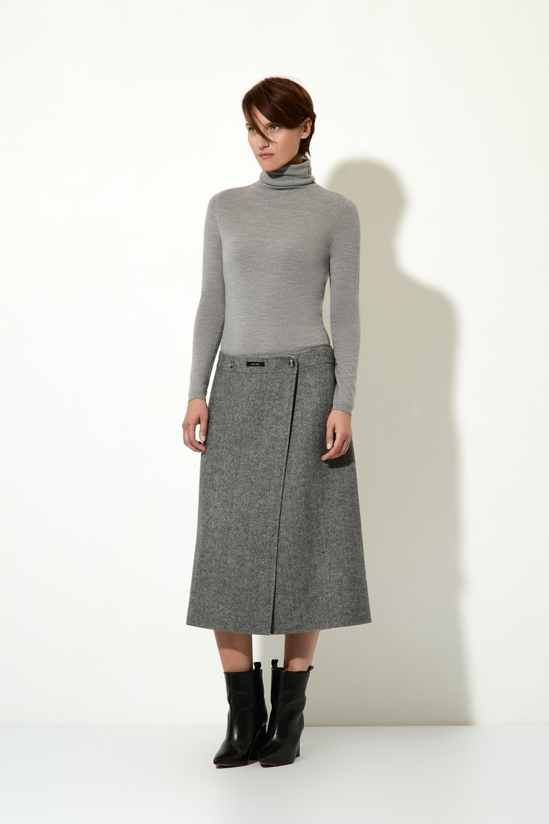 Юбка миди VASSA CODE, пол женский, цвет серый