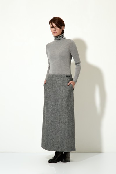 Юбка серого цвета VASSA CODE, пол женский, цвет серый