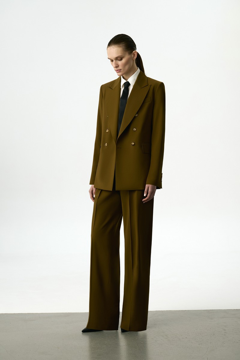 Брюки широкие VASSA&Co, пол женский, цвет зеленый