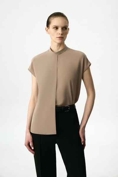 Блузка с эффектом многослойности VASSA&Co, пол женский, цвет бежевый