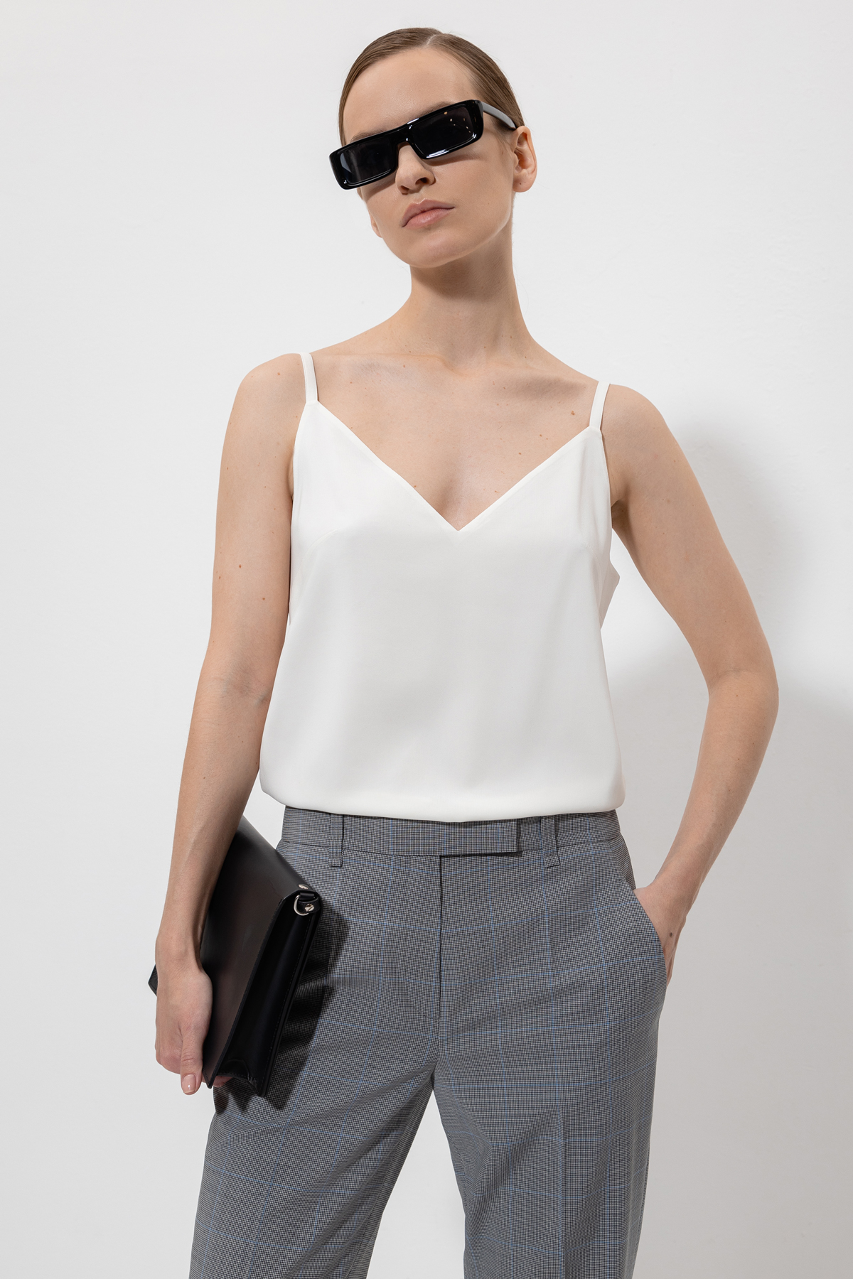 Топ в бельевом стиле VASSA&Co, пол женский, цвет белый, фото №6