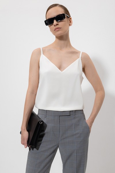 Топ в бельевом стиле VASSA&Co, пол женский, цвет белый, фото №6