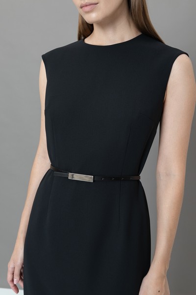 Кожаный ремень с металлической пряжкой VASSA&Co, пол женский, цвет черный, фото №2