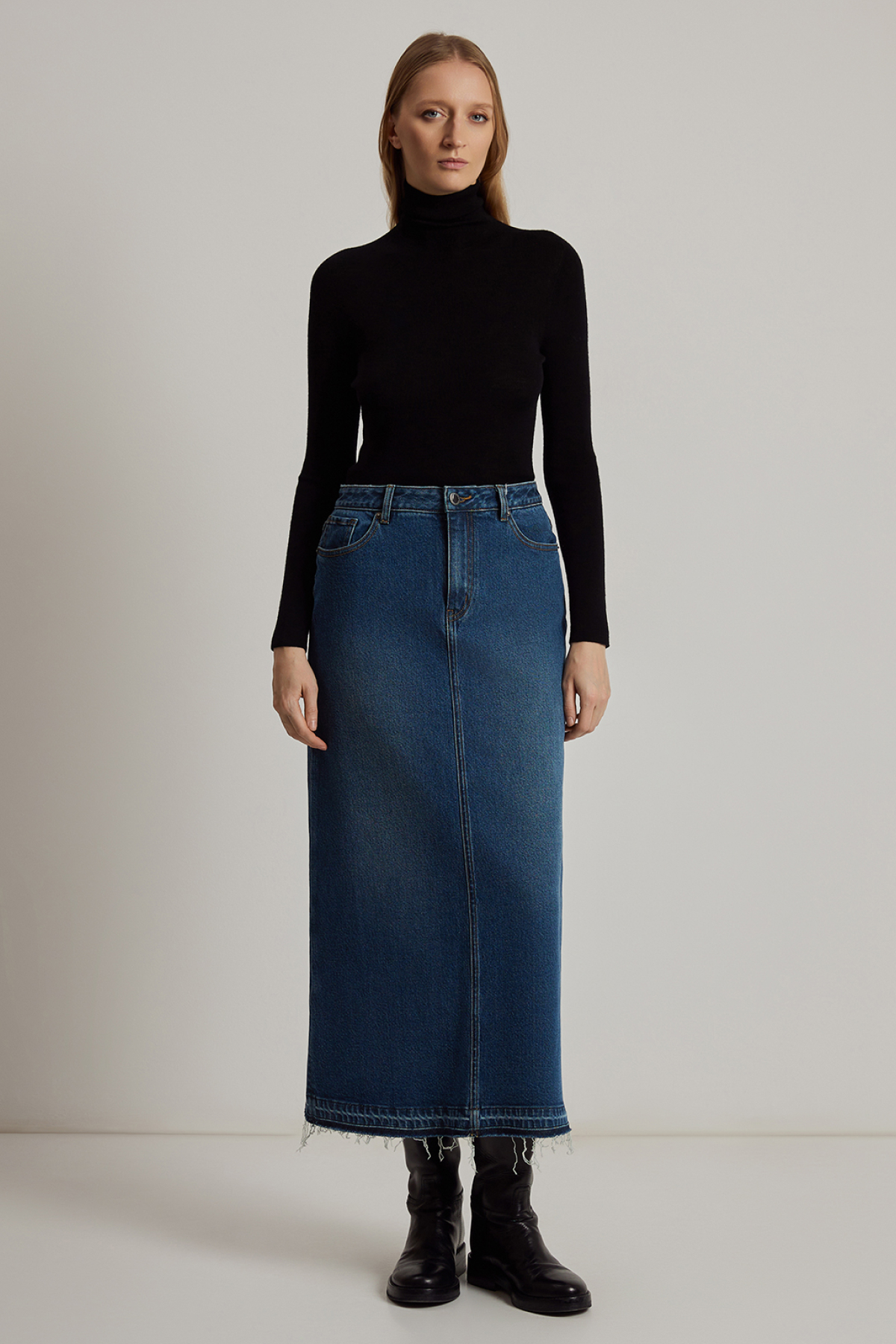 Джинсовая юбка VASSA CODE, пол женский, цвет синий, фото №4