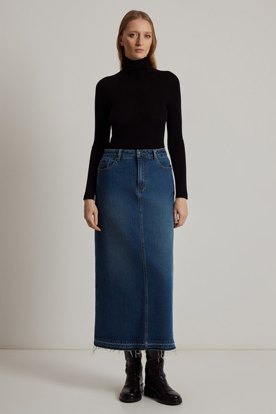Джинсовая юбка VASSA CODE, пол женский, цвет синий, фото №4
