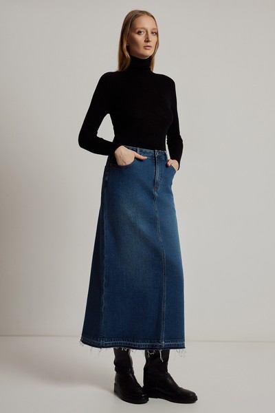 Джинсовая юбка VASSA CODE, пол женский, цвет синий, фото №3