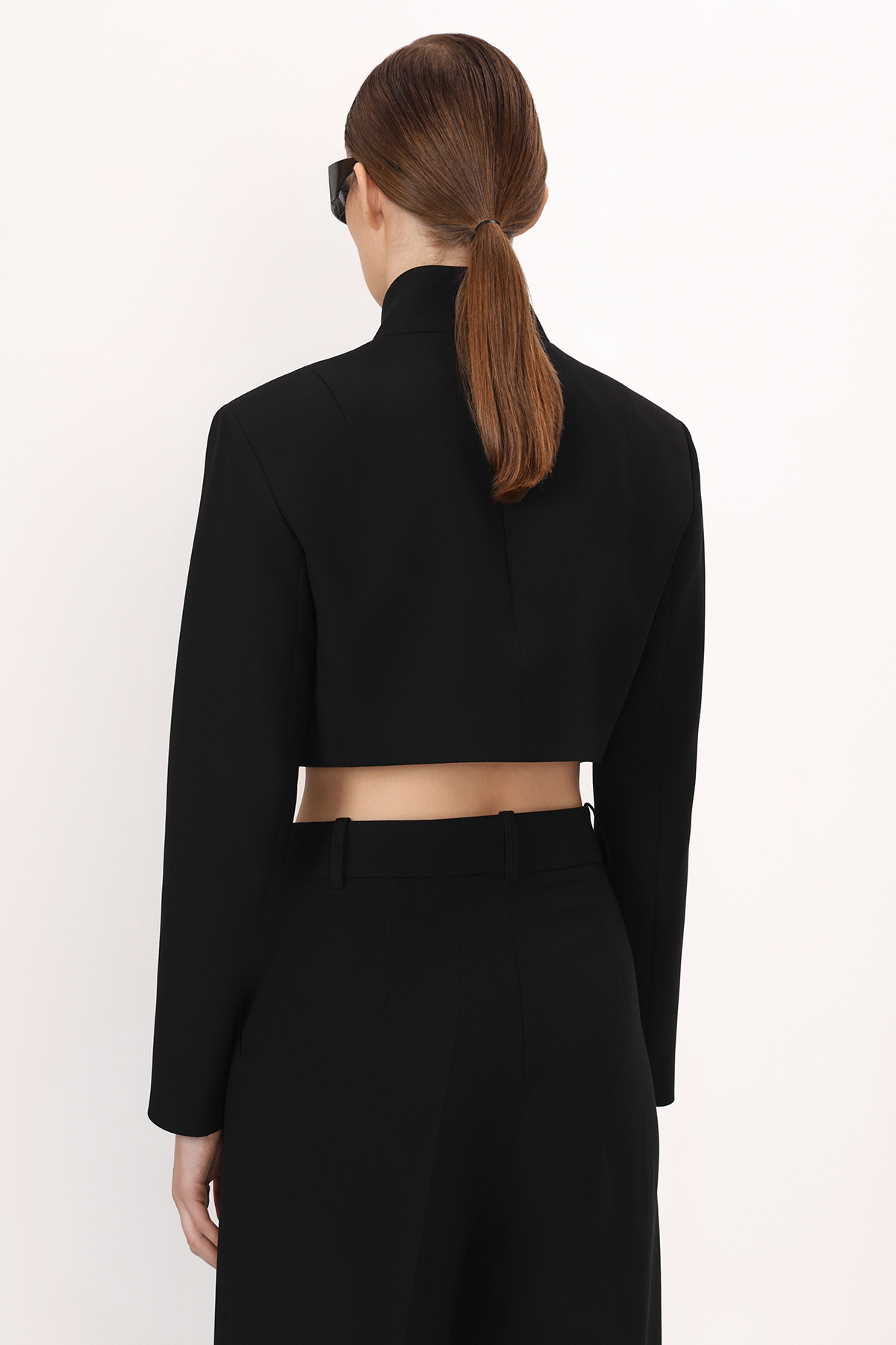 Кроп-жакет VASSA&Co, пол женский, цвет черный, фото №8