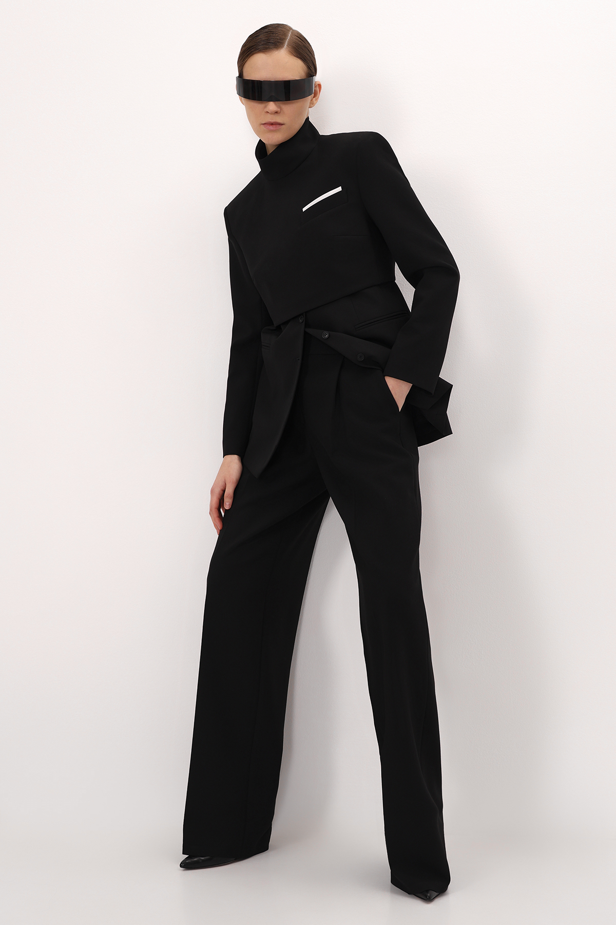 Кроп-жакет VASSA&Co, пол женский, цвет черный, фото №6