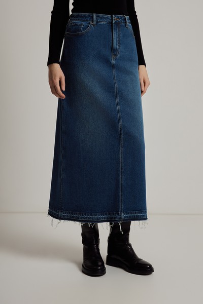 Джинсовая юбка VASSA CODE, пол женский, цвет синий, фото №2
