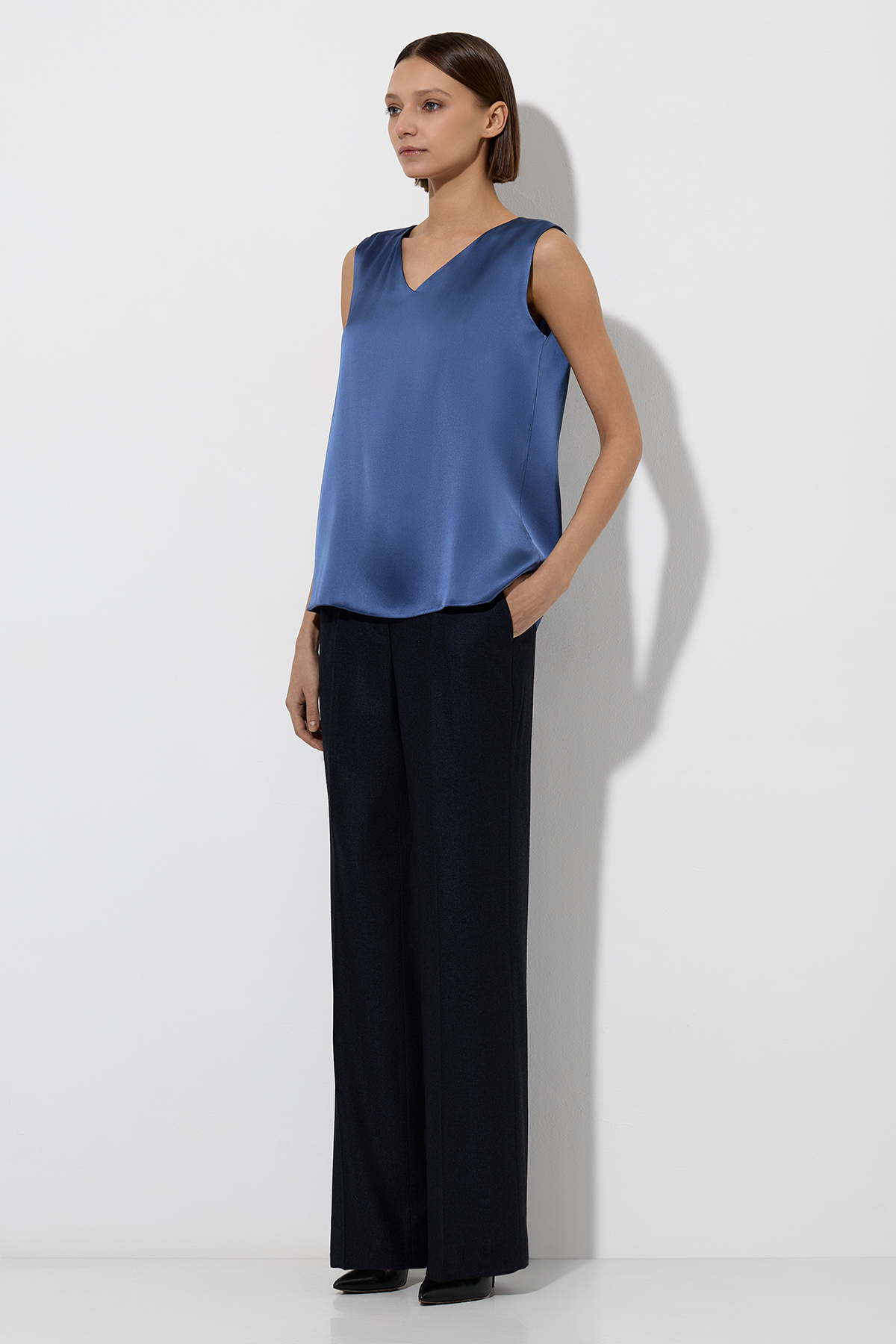 Блузка VASSA&Co, пол женский, цвет синий, фото №4