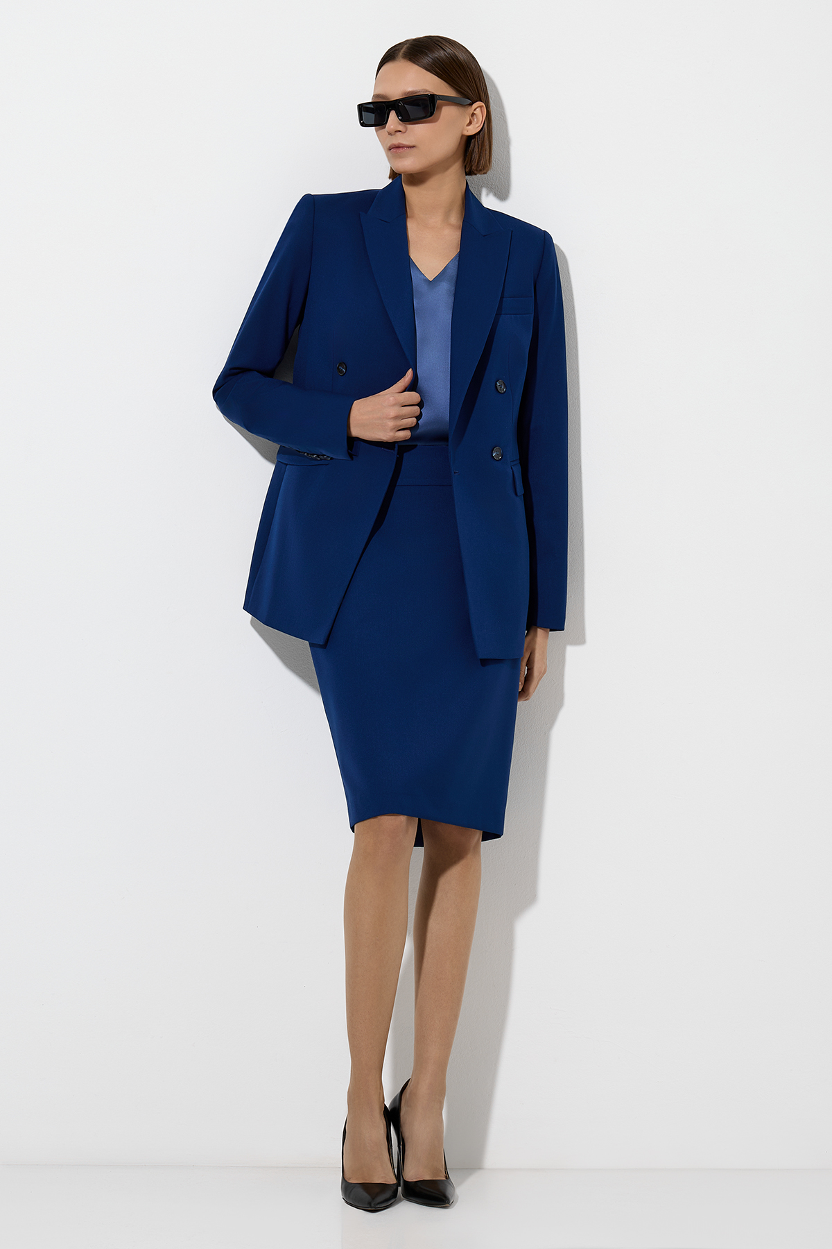 Блузка VASSA&Co, пол женский, цвет синий, фото №3