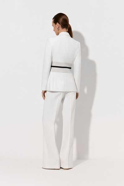 Жакет с контрастным поясом VASSA&Co, пол женский, цвет белый, фото №11