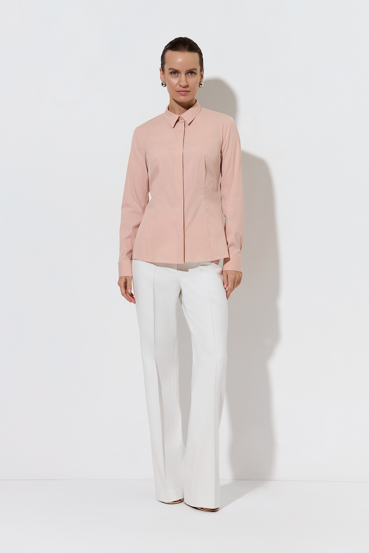 Рубашка VASSA&Co, пол женский, цвет бежевый, фото №6