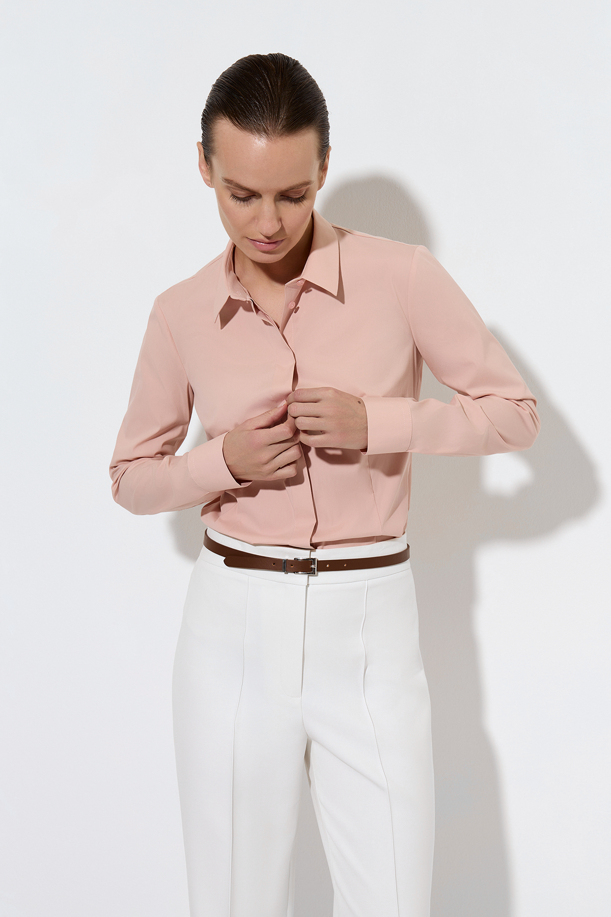 Рубашка VASSA&Co, пол женский, цвет бежевый, фото №5