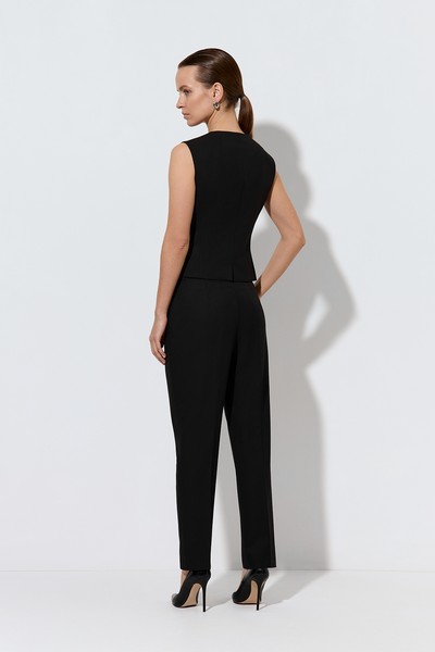 Жилет с асимметричным запахом VASSA&Co, пол женский, цвет черный, фото №4