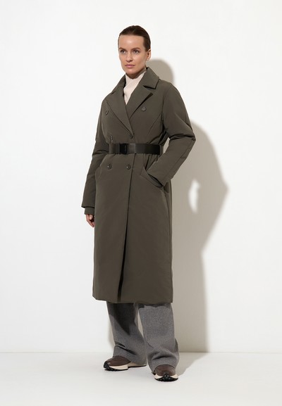 Утепленное пальто VASSA CODE, пол женский, цвет серый, фото №4