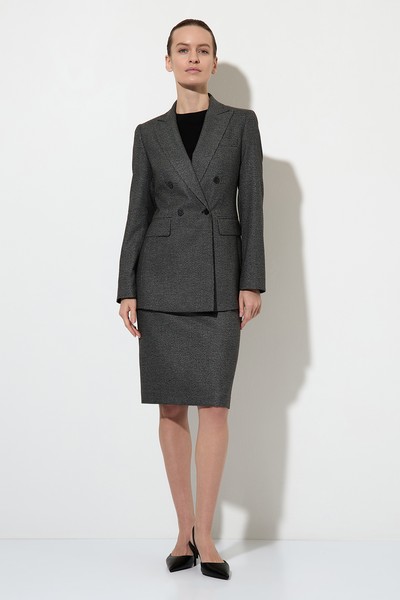 Юбка-карандаш в мелкую клетку VASSA&Co, пол женский, цвет черный, фото №3