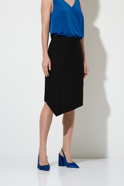 Юбка с асимметричным подолом VASSA&Co, пол женский, цвет черный, фото №3