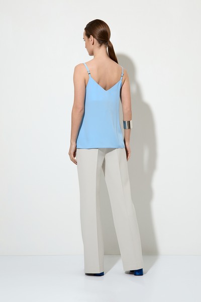 Топ в бельевом стиле VASSA&Co, пол женский, цвет голубой, фото №3