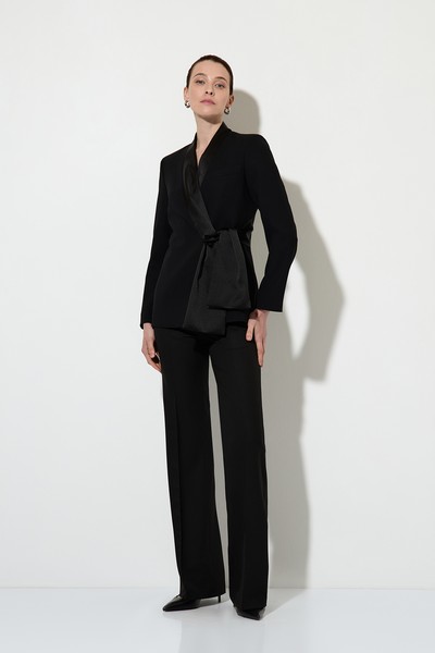 Жакет с завязкой на талии VASSA&Co, пол женский, цвет черный, фото №5