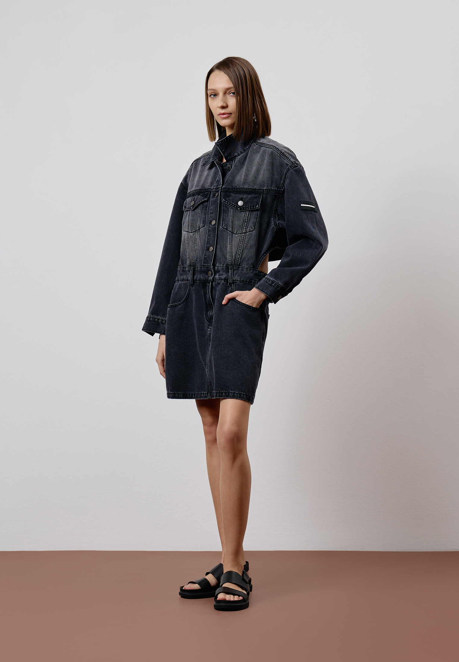 Платье из денима VASSA CODE, пол женский, цвет серый, фото №2