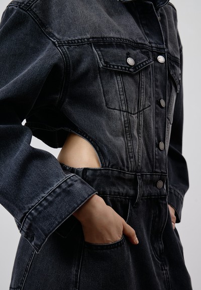 Платье из денима VASSA CODE, пол женский, цвет серый, фото №3