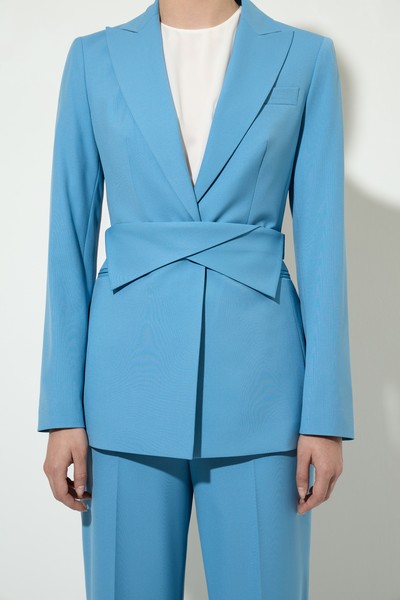 Жакет с акцентным поясом VASSA&Co, пол женский, цвет голубой, фото №5