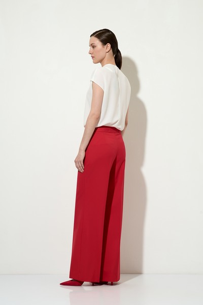 Брюки со скрытой застежкой VASSA&Co, пол женский, цвет красный, фото №5