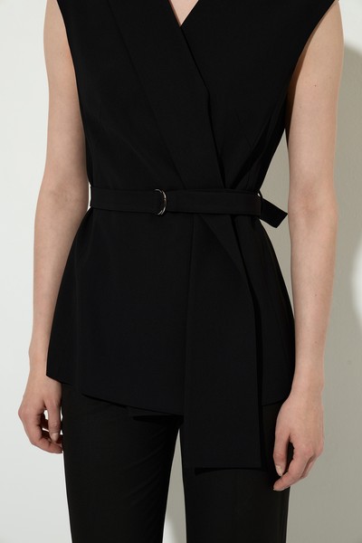 Удлиненный жилет VASSA&Co, пол женский, цвет черный, фото №2