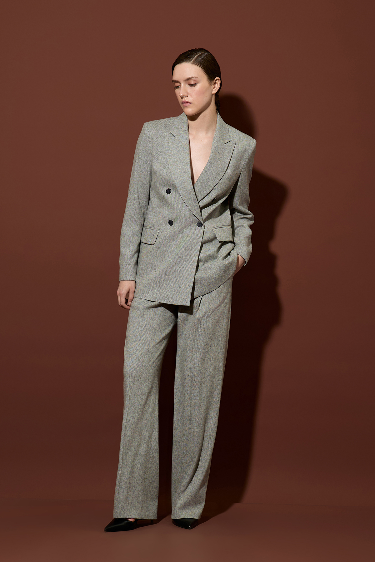 Двубортный жакет VASSA&Co, пол женский, цвет серый, фото №9