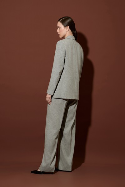 Брюки прямого кроя VASSA&Co, пол женский, цвет серый, фото №5