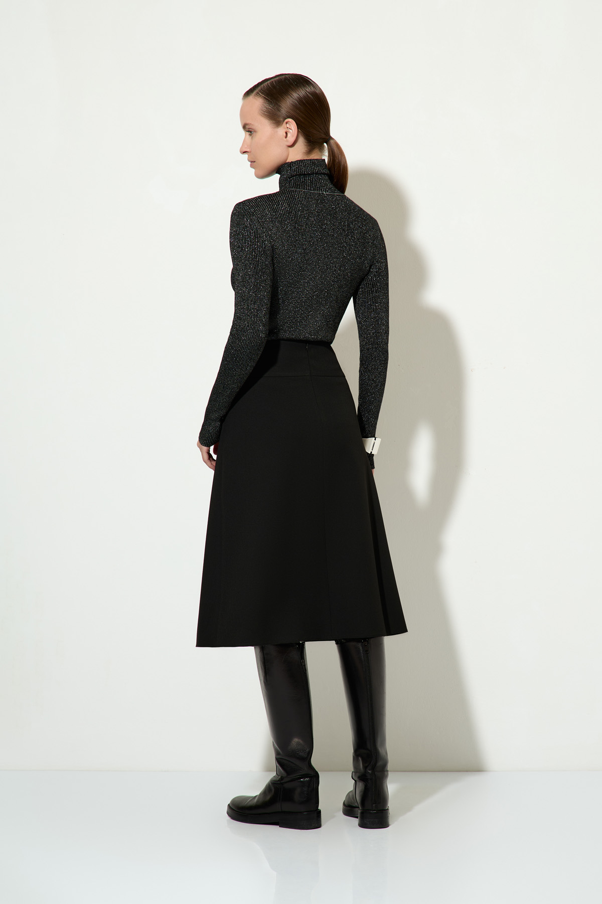 Юбка А-силуэта VASSA&Co, пол женский, цвет черный, фото №3