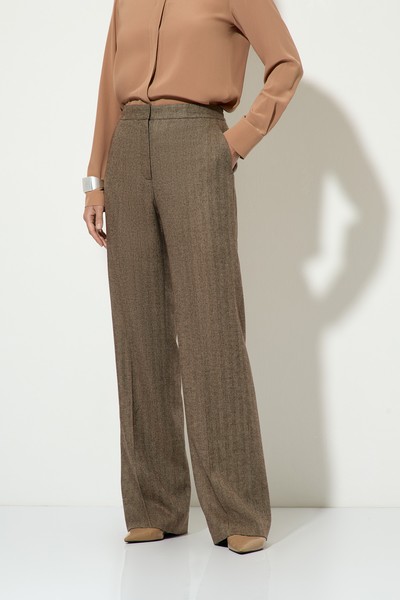 Брюки прямого кроя VASSA&Co, пол женский, цвет коричневый, фото №3