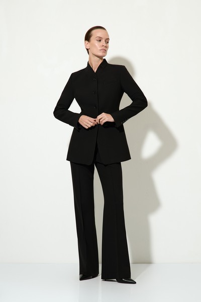 Однобортный жакет с воротником-стойкой VASSA&Co, пол женский, цвет черный, фото №2