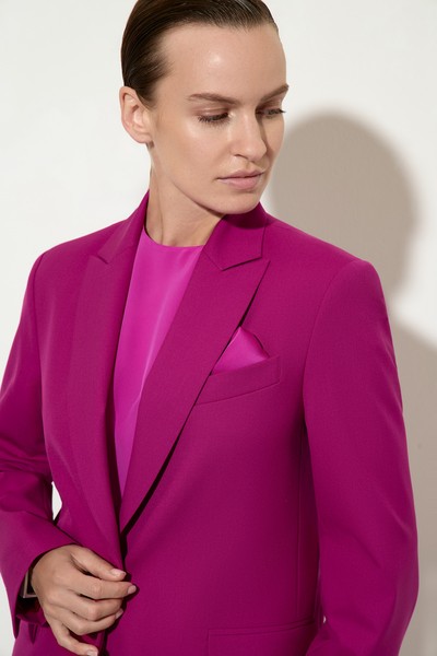 Однобортный жакет в оттенке темная фуксия VASSA&Co, пол женский, цвет фиолетовый, фото №4