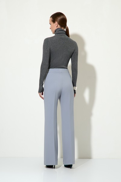 Брюки прямого кроя VASSA&Co, пол женский, цвет голубой, фото №4