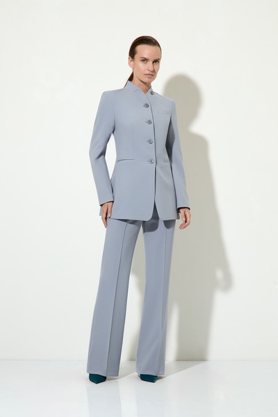 Брюки прямого кроя VASSA&Co, пол женский, цвет голубой, фото №3