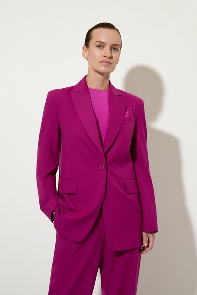 Однобортный жакет в оттенке темная фуксия VASSA&Co, пол женский, цвет фиолетовый, фото №3